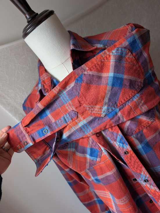 L.L. Bean Other - LL Bean Heavyweight Cotton Wool Snap Button Down Collared Shirt Elbow Patch